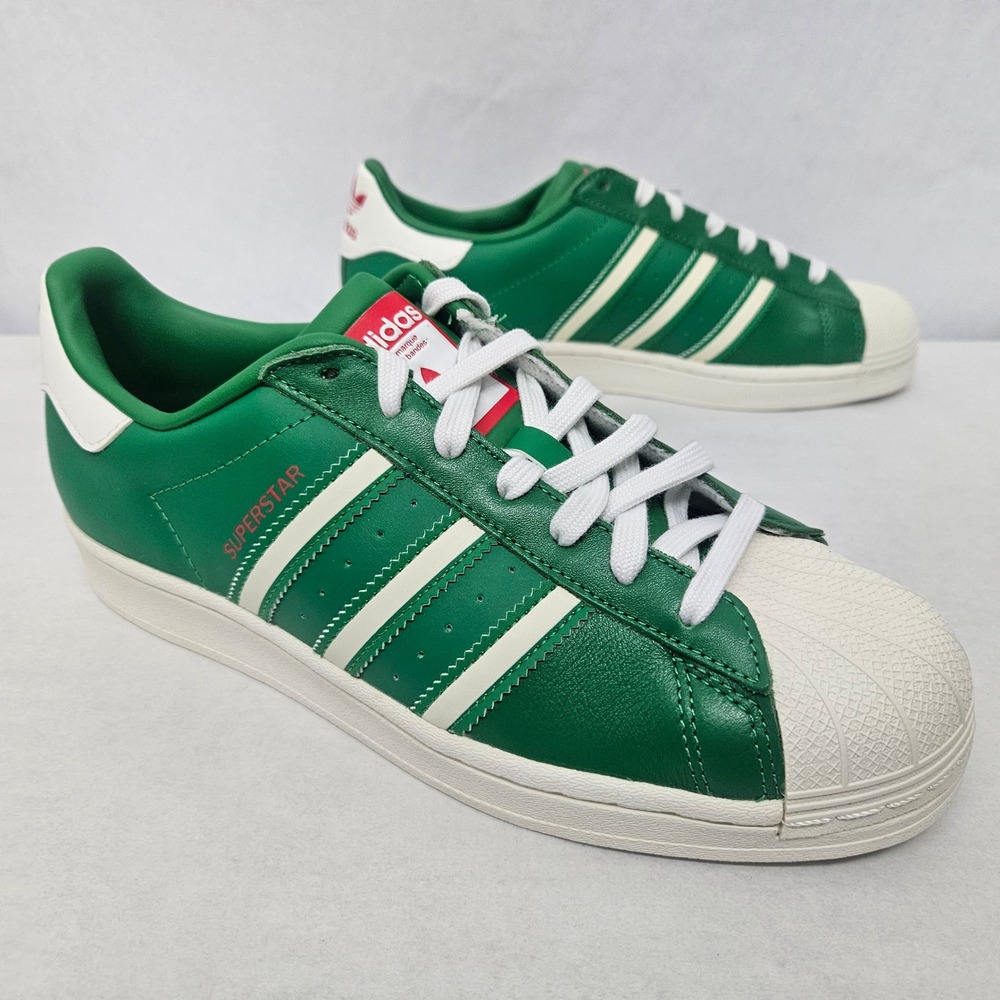 Adidas Superstar Shoes Classic Shell Toe HQ1435 Green Off White Red Men Size 7.5